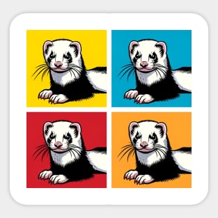 Pop Ferret Art - Cute Ferrets Sticker